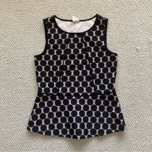 Weston Wear Black Lace Overlay Peplum Blouse Tank Top Size Small Lined EUC